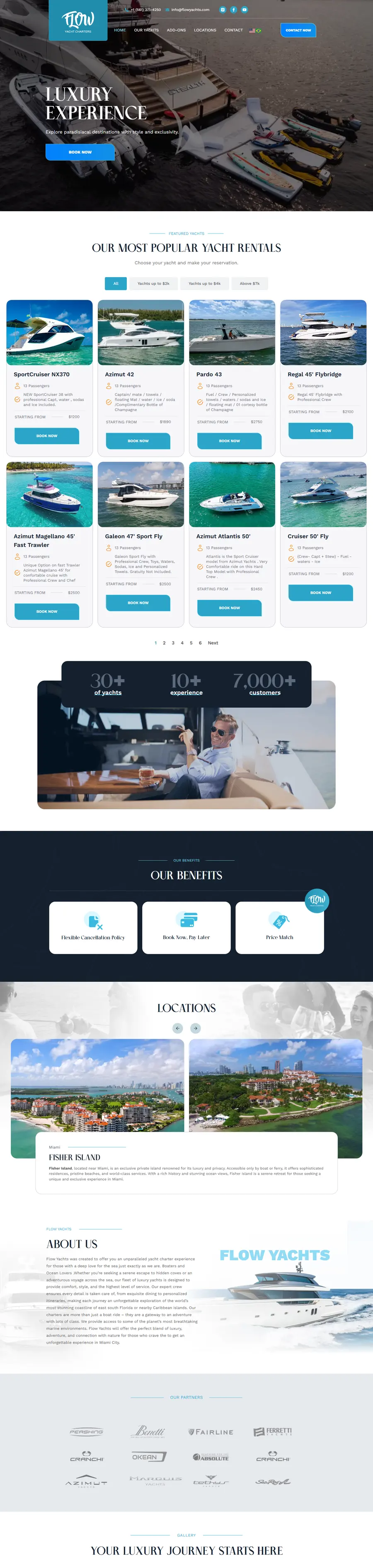 Página do projeto Flow Yachts